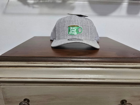 Snapback Ballcap Hat with Green Coffee Cup