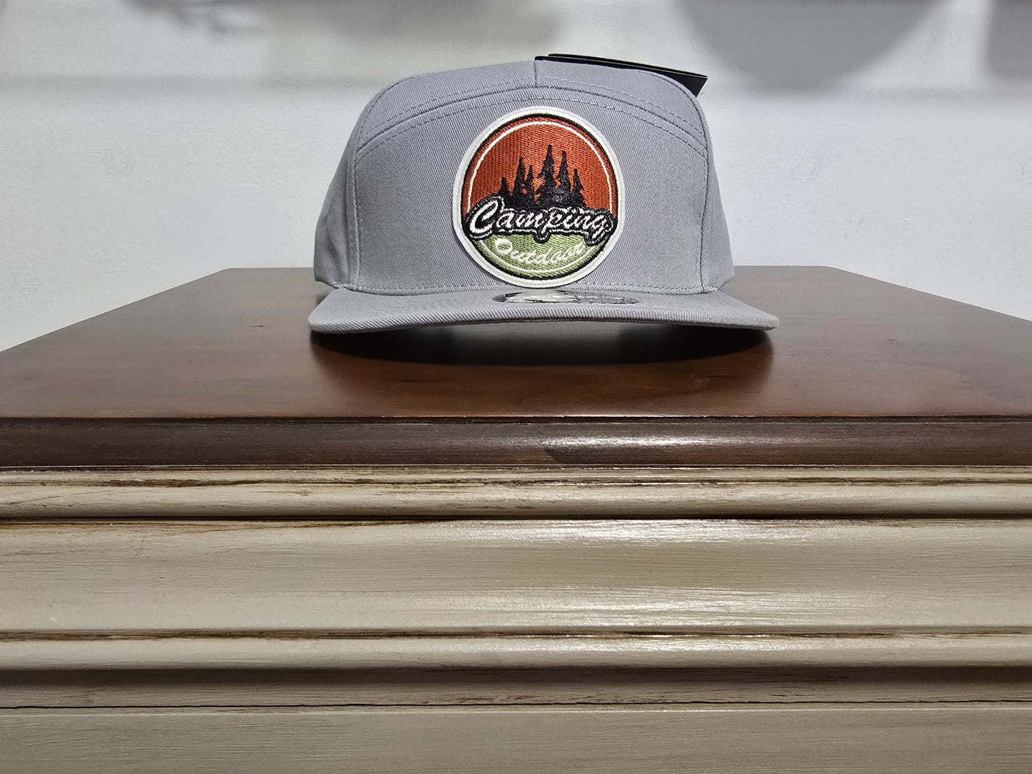 Snapback Ballcap Hat with Camping Patch