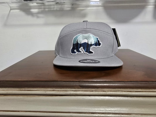 Snapback Ball Cap Hat with Beautiful Bear Patch