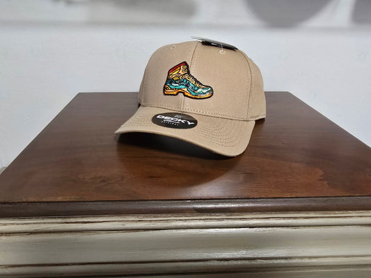 Snapback Ballcap Hat velcro style with Hiking Boot