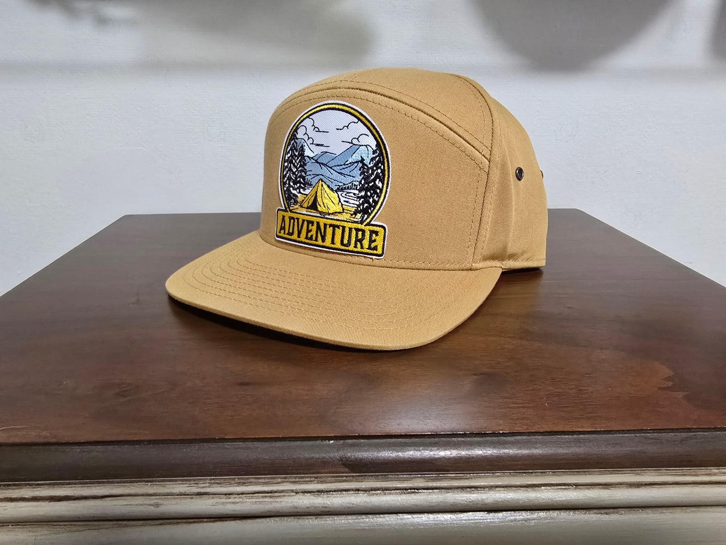 New Style Snap Back Hat with Adventure Tent Patch